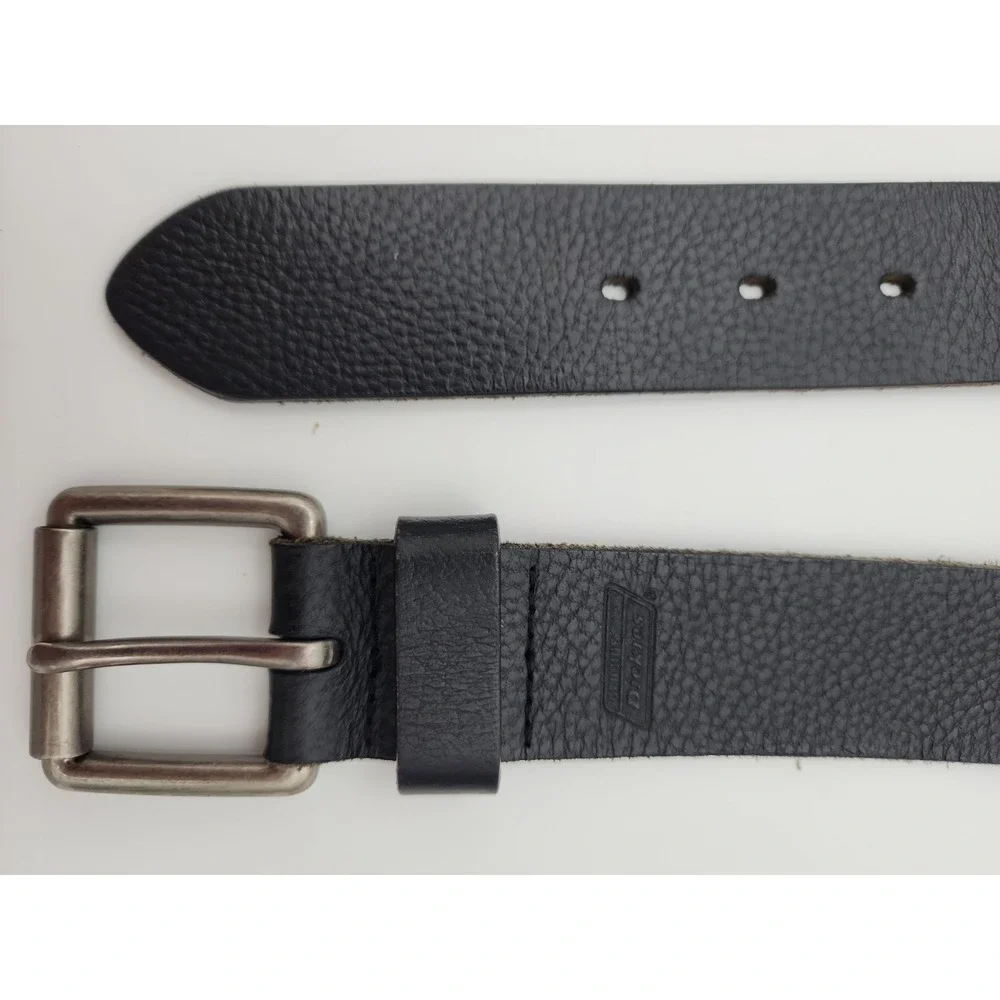 Dickies Black Pebbled Leather Belt Sz 38